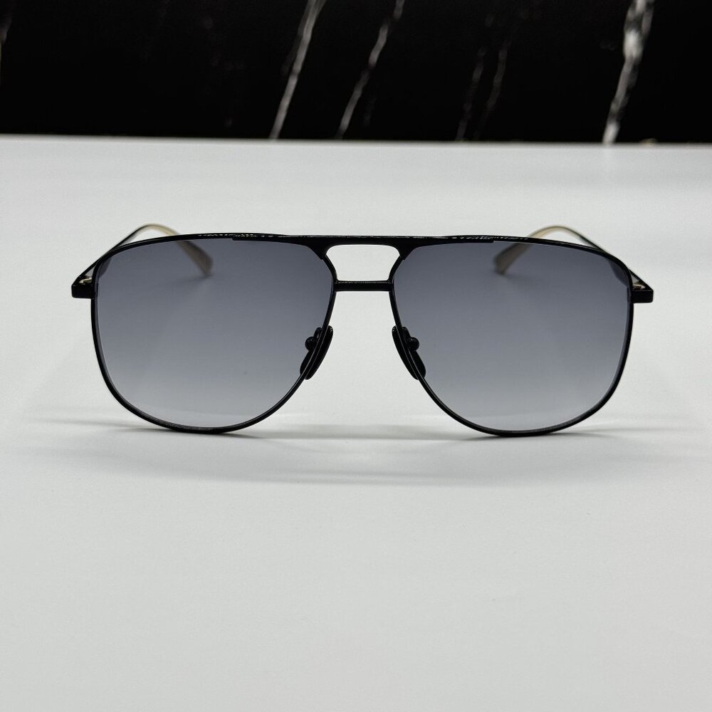 NEW GUCCI GG0336S 002 SUNGLASSES MEN BLACK/GRAY EYEWEAR - Picture 3 of 10